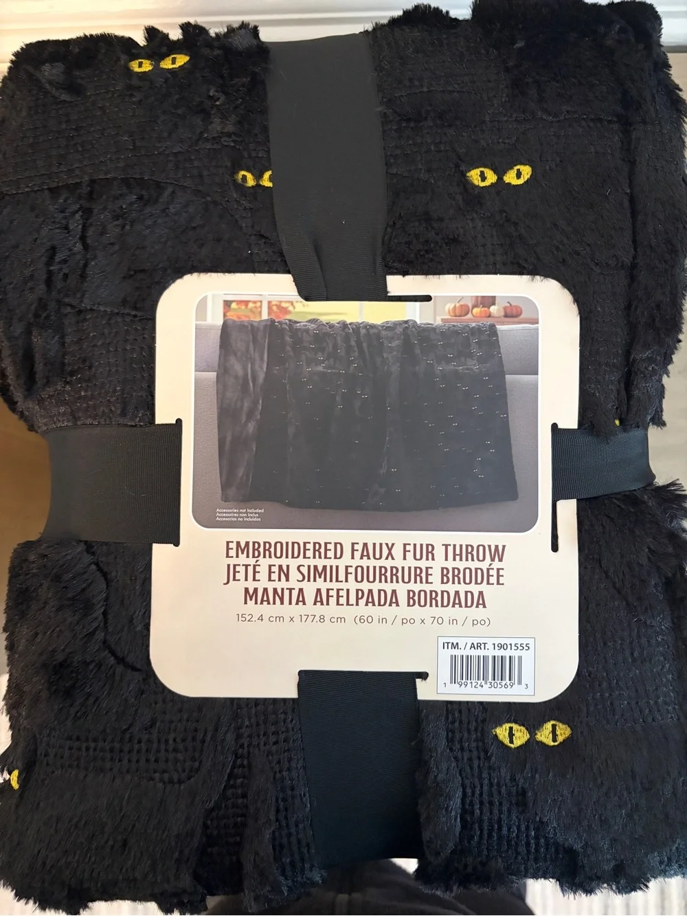 Halloween embroidered throw blanket